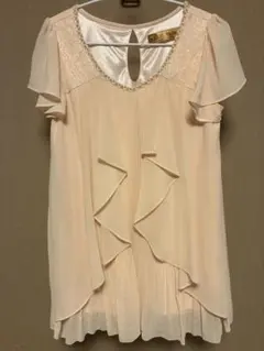 CECIL McBEE 半袖 プリーツ ブラウス ピンク Mのサムネイル