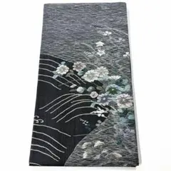 D765 夏着物 訪問着 二重紗 花模様 黒地 正絹 未使用極美品 - メルカリ