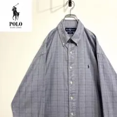 超人気❗️ラルフローレン　ワンポイントロゴシャツ　XL 90s刺繍古着希少レア長袖