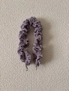 【ハンドメイド】編みショルダーストラップ くすみ紫