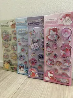 【正規品】サンリオ キラキラ ウォーターシール ステッカー 4枚 キティ