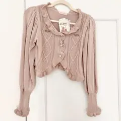 しまむら 愛野えり マノンローズ パフスリーブレースプルオーバー 