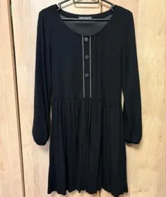 MARY QUANT ブラック 長袖ワンピース