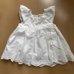 petit main ホワイト フリル袖 トップス 100