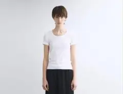 スリードッツ　ジェシカ半袖 Tシャツ ラウンドネック　白のサムネイル