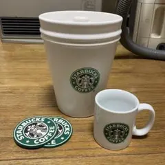 スターバックス旧ロゴ大きなキャニスター・Sサイズマグ・コースター2枚セットのサムネイル