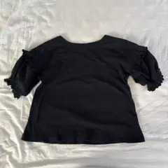 週末値下げ　OCEAN & GROUND フリル袖 Tシャツ ブラック 140のサムネイル