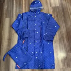 130㎝　OLIVE des OLIVE ネイビー ドット柄 レインコート