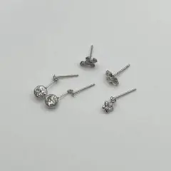18kパールピアス WGK14ホワイトゴールドダイヤピアスキャッチ片方紛失