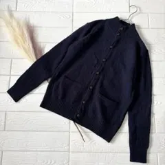 グローバルワーク ニット カーディガン シンプル 着回し お洒落 ネイビー M