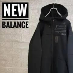 ニューバランスNEW BALANCE古着ジップパーカー黒L　薄手ポリ素材