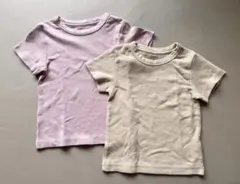 西松屋 リブ編みTシャツ 2枚セット