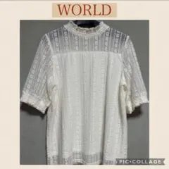 WORLD レース　半袖　トップス　サイズLのサムネイル