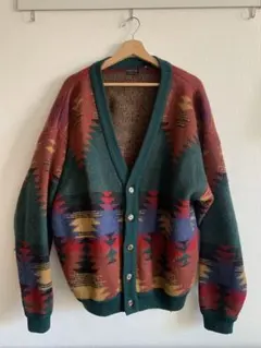 90年代　STRUCTURE 100%ウール カーディガン Mサイズ