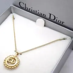 クリスチャンディオール　ネックレス　サークル　CDロゴ　ゴールド　金　刻印