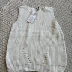 GRLI ホワイト ニットベスト M