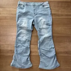 SHEIN シーン ライト ブルー ブーツカット デニム 4XL