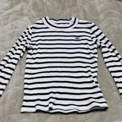 branshes 長袖カットソー 130 白黒ストライプ