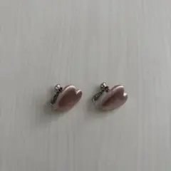 ハート型ピンククリップイヤリング