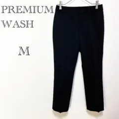 PREMIUM WASH スラックス 【M】ウール混 オフィス 黒 カジュアル