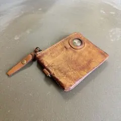 小銭入れ 財布 ヌメ革 リベット バイカー 本革 アメカジ 古着 kp14-4