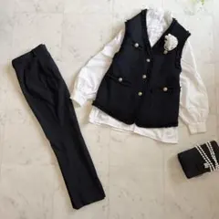 【ensuite✨他】ツイードジレ・シャツ・パンツ3点セット　ママスーツ
