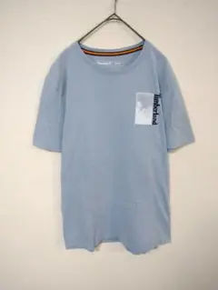 ティンバーランド　Timber land　Tシャツ　メンズM　水色系　プリント