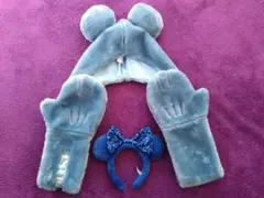 ミッキー マフラー ファンキャップ ミニー もこもこ カチューシャ セット