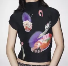 【タグ付新品】 pleated print tops プリーツプリントトップス