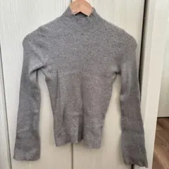 GRL グレー 広がり袖 ハイネック セーター ニットS