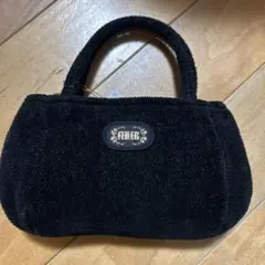 FEILER 花柄刺繍 黒ポーチ