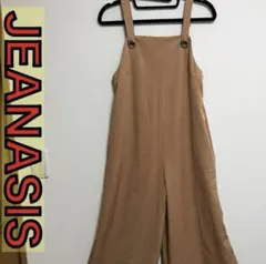 ジーナシス サロペット オールインワン オーバーオール ブラウン とろみ素材