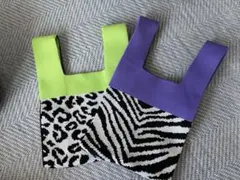 ⭐︎ニットバッグ 2点セット レオパード ゼブラ柄