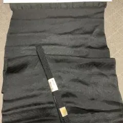 新品　正絹 喪服用　帯締め帯揚げセット　和装小物 黒　菊模様　丹後織
