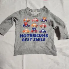 HOTBiscuits トレーナー 80サイズ　車柄、グレー
