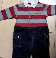（美品）COMME CA ISM ポロシャツ　長袖ロンパース 　70センチ