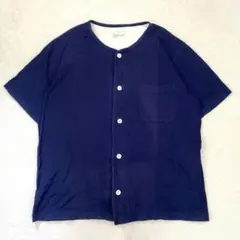 無印良品 ルームウェア パジャマ クルーネック コットン ネイビー S-M