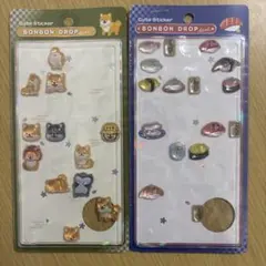 ボンボンドロップシール　和柄　寿司　芝犬　おすそ分け