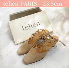 tehen PARIS レースアップリボン ヒールサンダル ベージュ 23.5