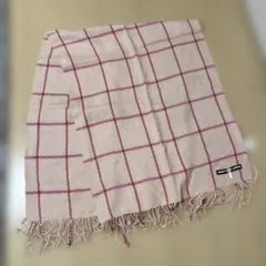 MARY QUANT LONDON チェック柄ストール ピンク マフラー