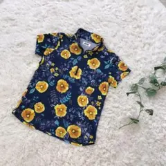 Kolwin コルウィン L トップス シャツ ゴルフウェア ネイビー 花柄