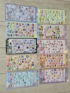 3D ぷっくりシール 10枚セット 立体 ステッカー かわいい シール帳 デコ