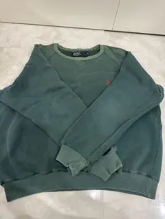 POLOグリーン クルーネック トレーナー 赤ロゴ