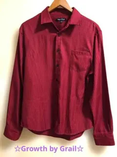 【極美品】Growth by Grail ジャガード織 ストライプ ワインレッド
