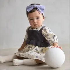 プティマイン 花柄ワンピースビスチェセット