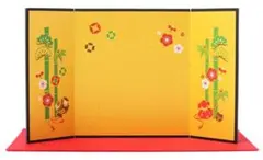 三つ折り屏風セット　松竹梅・縁起尽くし