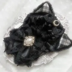 ぬい服　着ぐるみ　10〜12cm用　ブラック ねこ チェーンフック付き