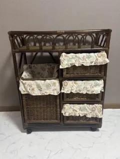 藤ラタン　チェスト　引き出し　カゴ収納家具　箪笥　整理棚のサムネイル