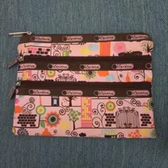 即購入○LeSportsac 花柄ポーチ 中型 3ポケット