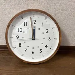 円形掛時計 白/茶色